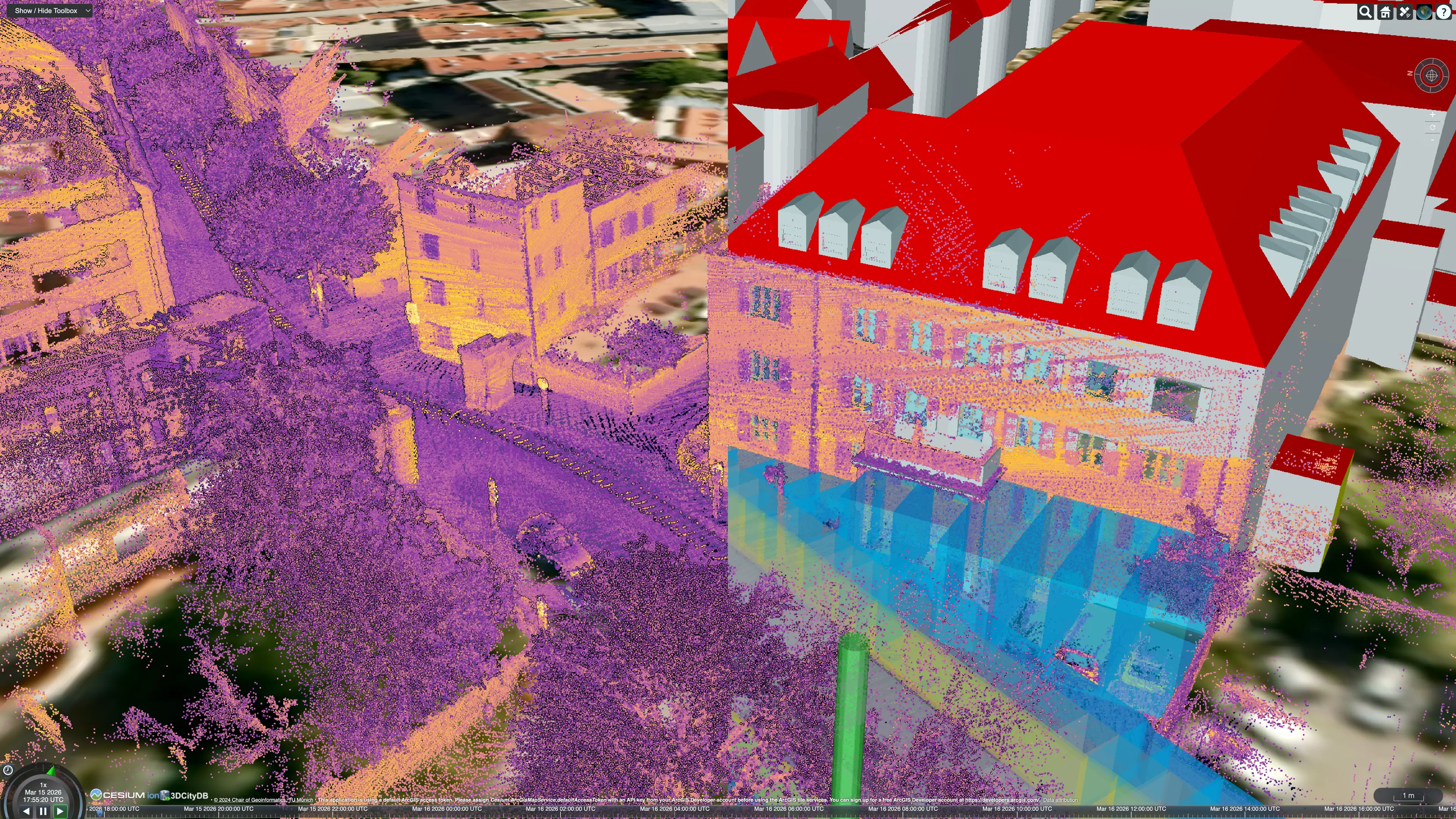 Ingolstadt inner city model with point clouds